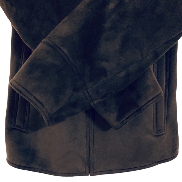 Portfolio Brown Faux Suede Fur Lining Zip Jacket - Picture 5 of 8